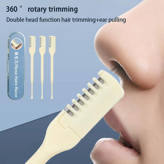 Portable Manual Nose Hair Trimmer – Stainless Steel, Washable, Safe